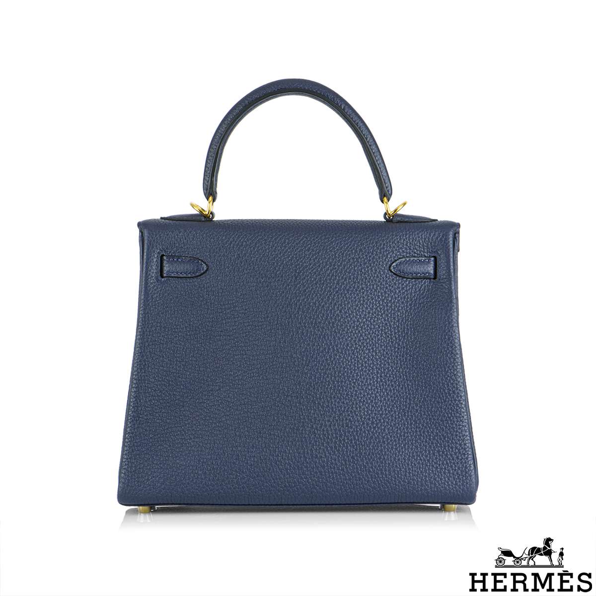 Hermes Anemone/Bleu Nuit Togo Leather Gold Finish Kelly Retourne 25 Bag  Hermes